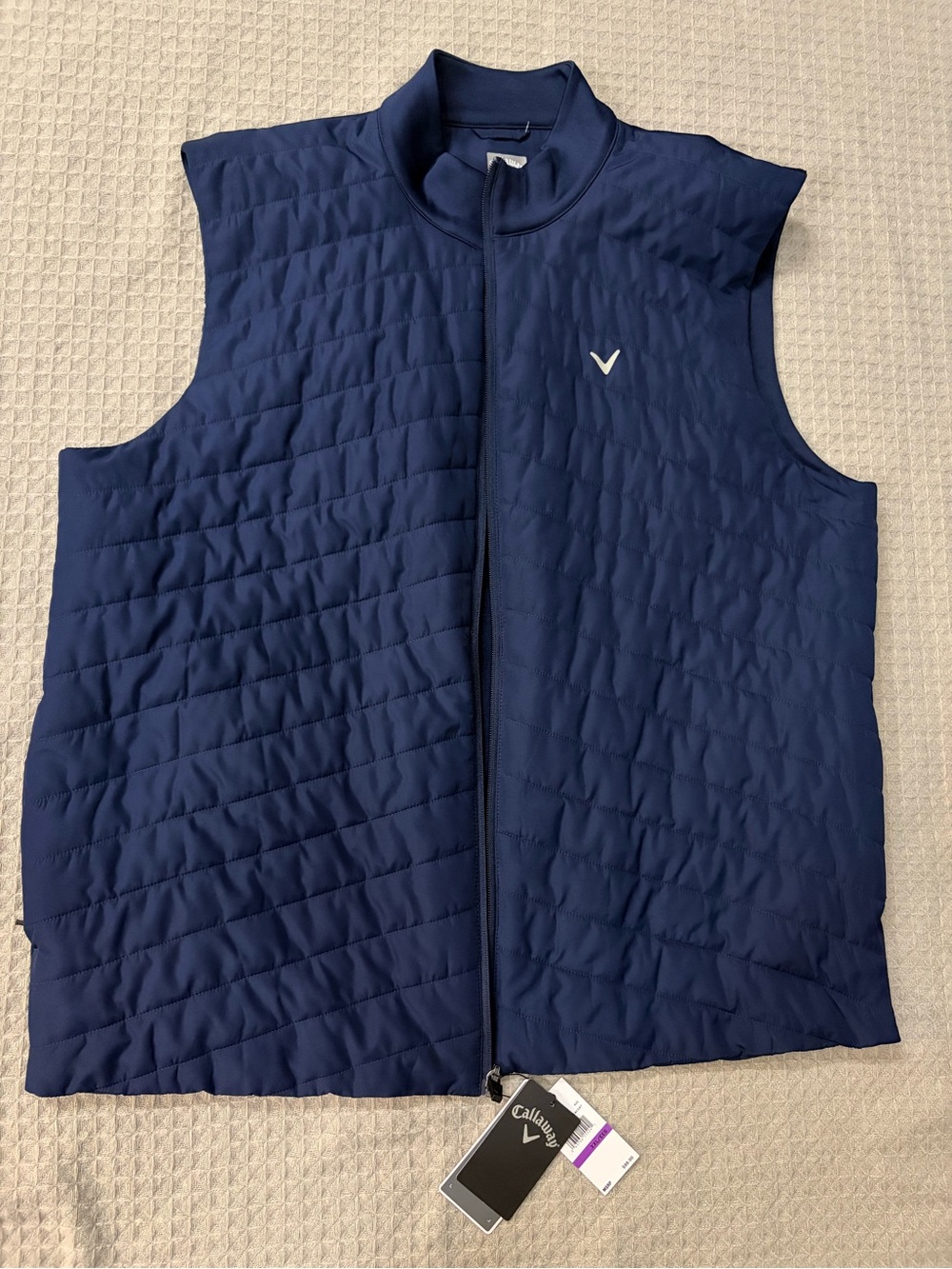 Callaway Quilted Navy Golf Vest with Subtle Logo
